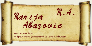 Marija Abazović vizit kartica